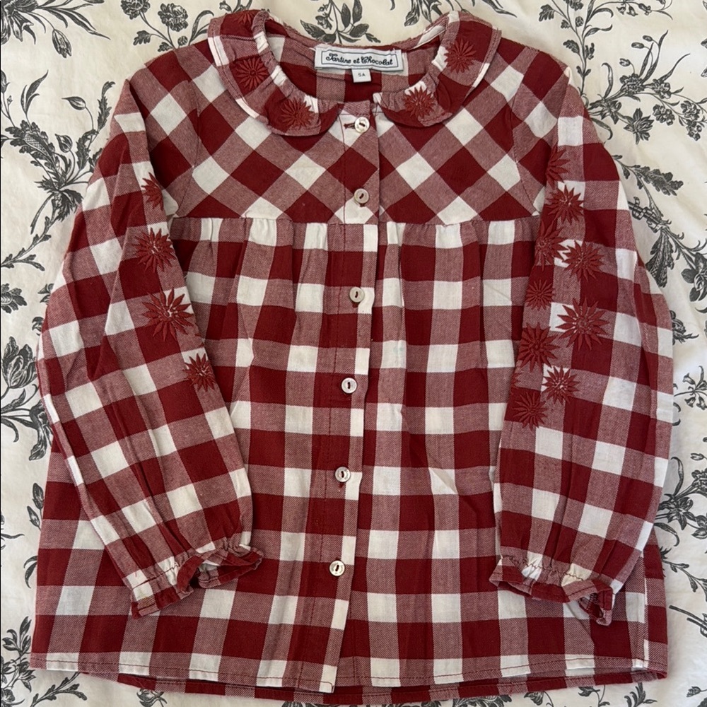 Red and White blouse / tartine et Chocolat / 5y